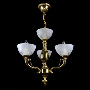Casa Padrino Luxury Baroque Crystal Chandelier Gold Ø 48 x H. 45 cm - Magnificent Brass Chandelier with Bohemian Crystal Glass - Baroque Furniture - Noble & Magnificent