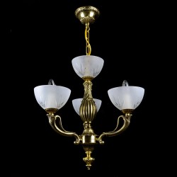 Casa Padrino Luxury Baroque Crystal Chandelier Gold Ø 48 x H. 45 cm - Magnificent Brass Chandelier with Bohemian Crystal Glass - Baroque Furniture - Noble & Magnificent