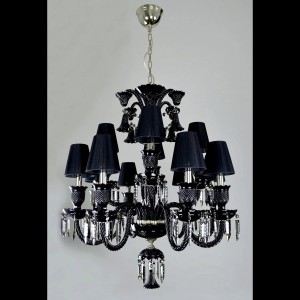 Casa Padrino Luxury Baroque Crystal Chandelier Silver Ø 81 x H. 90 cm - Magnificent Brass Chandelier with Bohemian Crystal Glass - Baroque Furniture - Noble & Magnificent