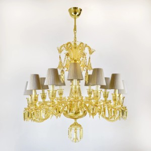 Casa Padrino Luxus Barock Kristall Kronleuchter Gold Ø 81 x H. 90 cm - Prunkvolle Messing Kronleuchter mit böhmischem Kristallglas - Barock Möbel - Edel & Prunkvoll