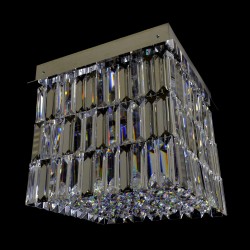 Casa Padrino Luxury Baroque Crystal Wall Lamp Silver 40 x 40 x H. 35 cm - Magnificent Brass Wall Lamp with Bohemian Crystal Glass - Baroque Furniture - Noble & Magnificent