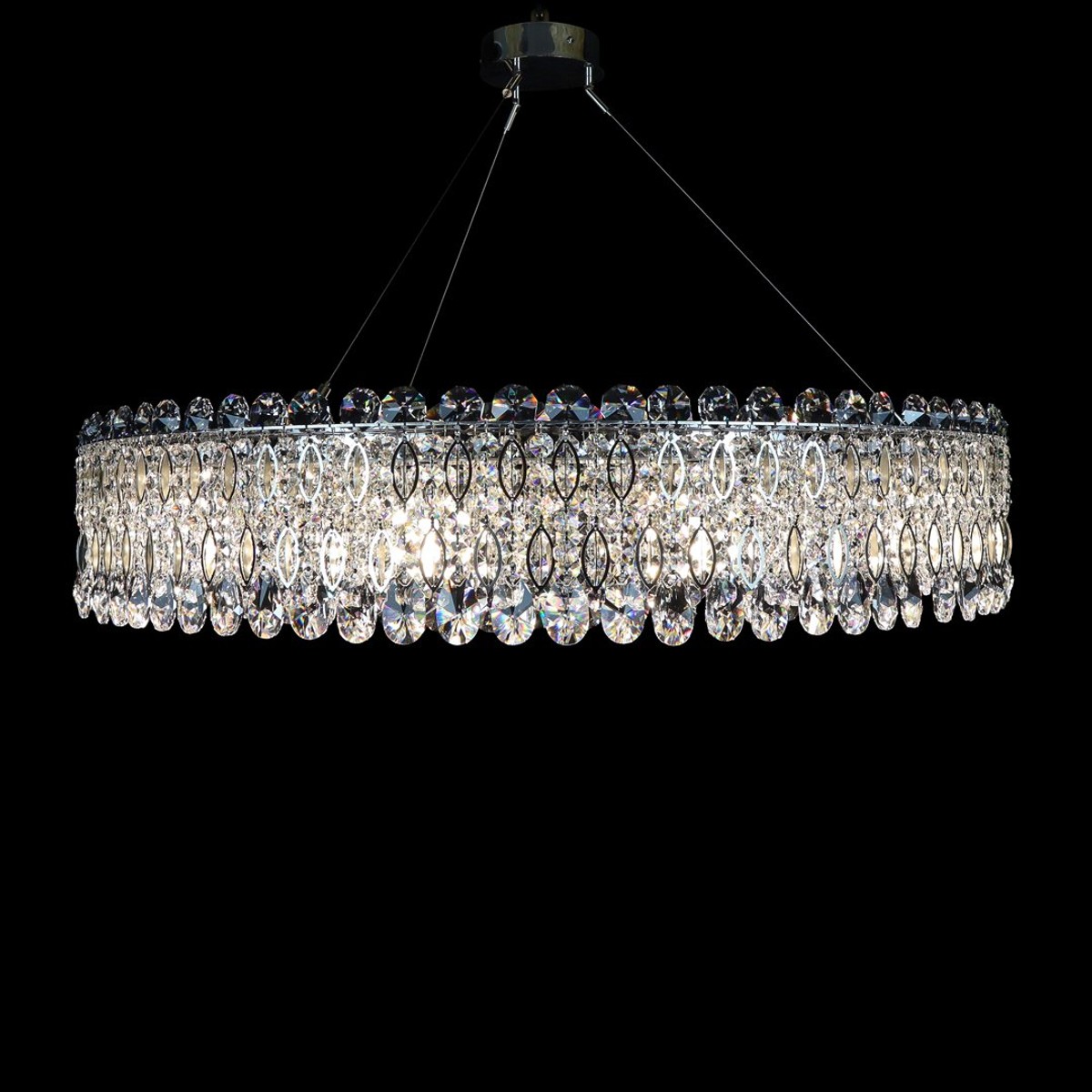 Casa Padrino Lámpara de techo de cristal de lujo Plata Ø 90 x H. 20 cm - Suntuosa Lámpara de techo de latón con cristal de Bohemia - Muebles barrocos - Noble y suntuosa Casa Padrino Lámpara de techo de cristal de lujo Plata Ø 90 x H. 20 cm - Suntuosa Lámpara de techo de latón con cristal de Bohemia - Muebles barrocos - Noble y suntuosa