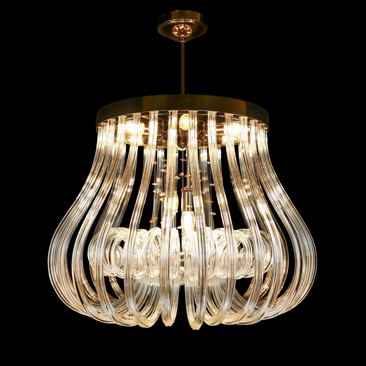Casa Padrino Lámpara de araña de cristal de lujo Oro Ø 60 x H. 50 cm - Suntuosa Lámpara de araña de latón con cristal de Bohemia - Muebles barrocos - Noble y suntuosa Casa Padrino Lámpara de araña de cristal de lujo Oro Ø 60 x H. 50 cm - Suntuosa Lámpara de araña de latón con cristal de Bohemia - Muebles barrocos - Noble y suntuosa