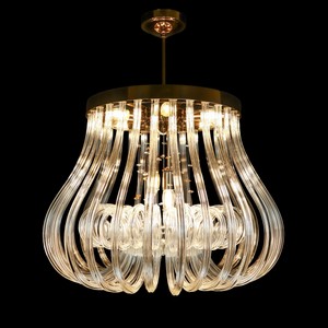 Casa Padrino Lustre en cristal de luxe Or Ø 60 x H. 50 cm - Somptueuse Lustre en laiton avec cristal de Bohême - Meubles baroques - Noble & somptueux
