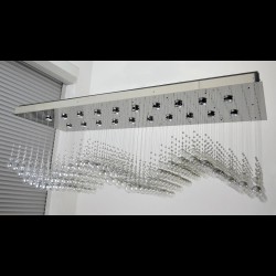 Casa Padrino Applique murale en cristal baroque de luxe Argent 170 x 60 x H. 60 cm - Somptueuse Applique murale en laiton avec cristal de Bohême - Meubles baroques - Noble & somptueux