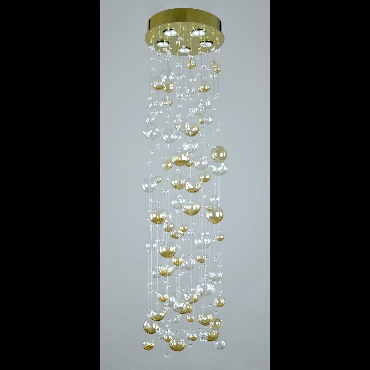 Casa Padrino Lámpara de araña de cristal de lujo Oro Ø 30 x H. 120 cm - Suntuosa Lámpara de araña de latón con cristal de Bohemia - Muebles barrocos - Noble y suntuosa Casa Padrino Lámpara de araña de cristal de lujo Oro Ø 30 x H. 120 cm - Suntuosa Lámpara de araña de latón con cristal de Bohemia - Muebles barrocos - Noble y suntuosa