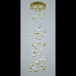 Casa Padrino Lámpara de araña de cristal de lujo Oro Ø 30 x H. 120 cm - Suntuosa Lámpara de araña de latón con cristal de Bohemia - Muebles barrocos - Noble y suntuosa Casa Padrino Lámpara de araña de cristal de lujo Oro Ø 30 x H. 120 cm - Suntuosa Lámpara de araña de latón con cristal de Bohemia - Muebles barrocos - Noble y suntuosa