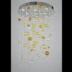 Casa Padrino Lustre en cristal de luxe Argent Ø 60 x H. 90 cm - Somptueuse Lustre en laiton avec cristal de Bohême - Meubles baroques - Noble & somptueux