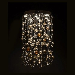 Casa Padrino Lustre en cristal de luxe Argent Ø 60 x H. 90 cm - Somptueuse Lustre en laiton avec cristal de Bohême - Meubles baroques - Noble & somptueux