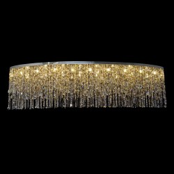 Casa Padrino Applique murale en cristal baroque de luxe Argent 200 x 60 x H. 50 cm - Somptueuse Applique murale en laiton avec cristal de Bohême - Meubles baroques - Noble & somptueux Casa Padrino Applique murale en cristal baroque de luxe Argent 200 x 60 x H. 50 cm - Somptueuse Applique murale en laiton avec cristal de Bohême - Meubles baroques - Noble & somptueux