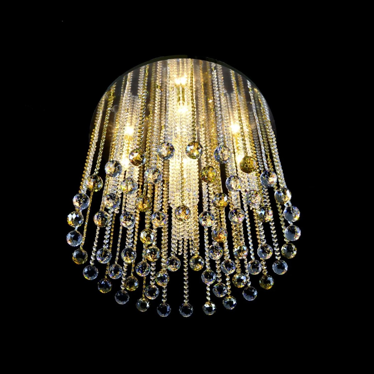 Casa Padrino Lámpara de araña de cristal de lujo Oro Ø 60 x H. 50 cm - Suntuosa Lámpara de araña de latón con cristal de Bohemia - Muebles barrocos - Noble y suntuosa Casa Padrino Lámpara de araña de cristal de lujo Oro Ø 60 x H. 50 cm - Suntuosa Lámpara de araña de latón con cristal de Bohemia - Muebles barrocos - Noble y suntuosa