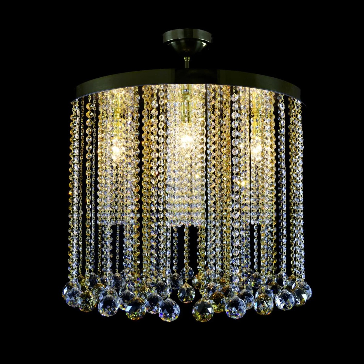 Casa Padrino Lámpara de araña de cristal de lujo Oro Ø 60 x H. 50 cm - Suntuosa Lámpara de araña de latón con cristal de Bohemia - Muebles barrocos - Noble y suntuosa Casa Padrino Lámpara de araña de cristal de lujo Oro Ø 60 x H. 50 cm - Suntuosa Lámpara de araña de latón con cristal de Bohemia - Muebles barrocos - Noble y suntuosa