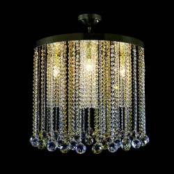 Casa Padrino Lámpara de araña de cristal de lujo Oro Ø 60 x H. 50 cm - Suntuosa Lámpara de araña de latón con cristal de Bohemia - Muebles barrocos - Noble y suntuosa Casa Padrino Lámpara de araña de cristal de lujo Oro Ø 60 x H. 50 cm - Suntuosa Lámpara de araña de latón con cristal de Bohemia - Muebles barrocos - Noble y suntuosa