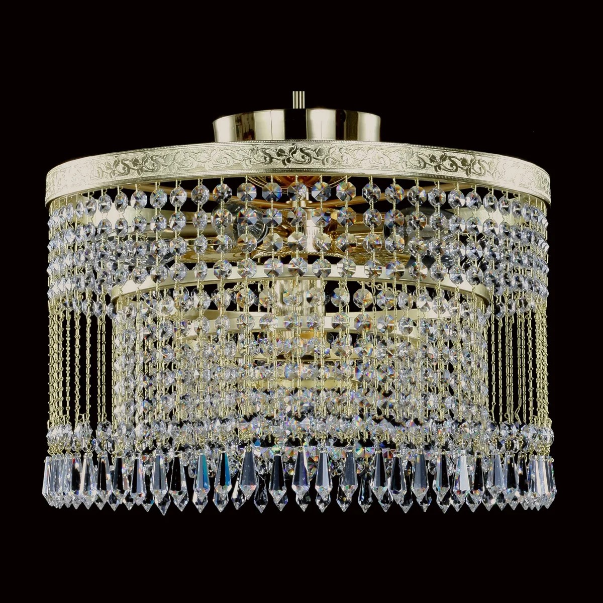 Casa Padrino Lampadario in cristallo barocco di lusso Oro Ø 40 x H. 30 cm - Sontuosa Lampadario in ottone con cristallo di Boemia - Mobili barocchi - Nobile e sontuoso Casa Padrino Lampadario in cristallo barocco di lusso Oro Ø 40 x H. 30 cm - Sontuosa Lampadario in ottone con cristallo di Boemia - Mobili barocchi - Nobile e sontuoso