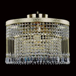 Casa Padrino Lampadario in cristallo barocco di lusso Oro Ø 40 x H. 30 cm - Sontuosa Lampadario in ottone con cristallo di Boemia - Mobili barocchi - Nobile e sontuoso Casa Padrino Lampadario in cristallo barocco di lusso Oro Ø 40 x H. 30 cm - Sontuosa Lampadario in ottone con cristallo di Boemia - Mobili barocchi - Nobile e sontuoso