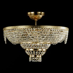 Casa Padrino Lámpara de araña de cristal barroco de lujo Oro Ø 40 x H. 25 cm - Suntuosa Lámpara de araña de latón con cristal de Bohemia - Muebles barrocos - Noble y suntuosa Casa Padrino Lámpara de araña de cristal barroco de lujo Oro Ø 40 x H. 25 cm - Suntuosa Lámpara de araña de latón con cristal de Bohemia - Muebles barrocos - Noble y suntuosa