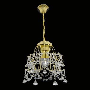 Casa Padrino Lustre en cristal baroque de luxe Or Ø 30 x H. 35 cm - Somptueuse Lustre en laiton avec cristal de Bohême - Meubles baroques - Noble & somptueux