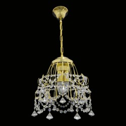 Casa Padrino Lámpara de araña de cristal barroco de lujo Oro Ø 30 x H. 35 cm - Suntuosa Lámpara de araña de latón con cristal de Bohemia - Muebles barrocos - Noble y suntuosa
