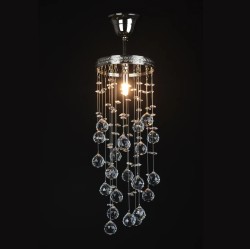 Casa Padrino Lámpara colgante de cristal de lujo Oro Ø 15 x H. 55 cm - Suntuosa Lámpara colgante de latón con cristal de Bohemia - Muebles barrocos - Noble y suntuosa