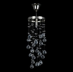 Casa Padrino Lámpara colgante de cristal de lujo Oro Ø 15 x H. 55 cm - Suntuosa Lámpara colgante de latón con cristal de Bohemia - Muebles barrocos - Noble y suntuosa