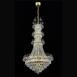 Casa Padrino Lámpara de araña de cristal barroco de lujo Oro Ø 65 x H. 130 cm - Suntuosa Lámpara de araña de latón con cristal de Bohemia - Muebles barrocos - Noble y suntuosa Casa Padrino Lámpara de araña de cristal barroco de lujo Oro Ø 65 x H. 130 cm - Suntuosa Lámpara de araña de latón con cristal de Bohemia - Muebles barrocos - Noble y suntuosa