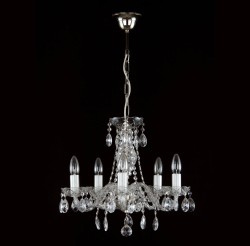 Casa Padrino Lámpara de araña de cristal barroco de lujo Oro Ø 50 x H. 45 cm - Suntuosa Lámpara de araña de latón con cristal de Bohemia - Muebles barrocos - Noble y suntuosa