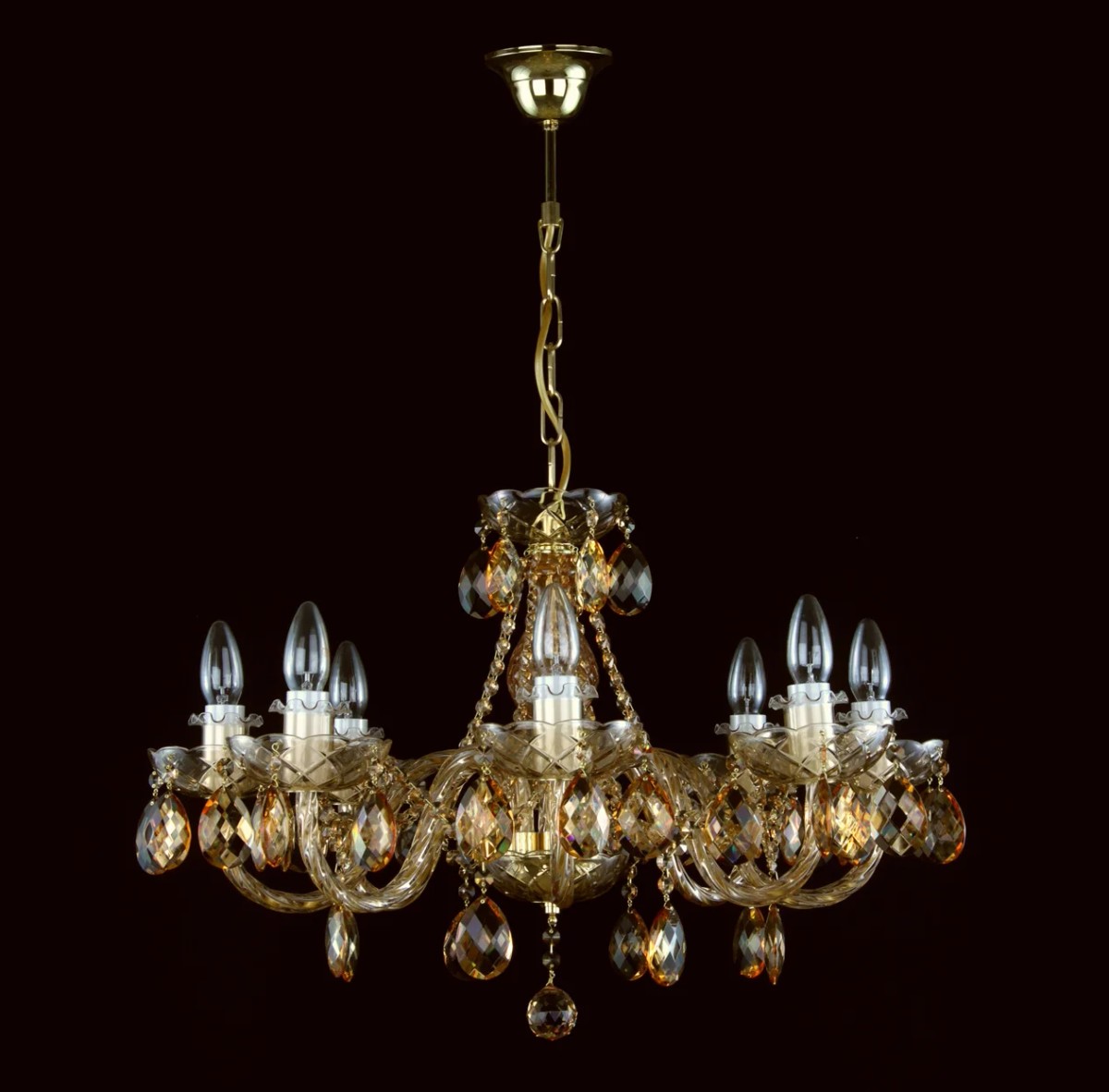 Casa Padrino Lámpara de araña de cristal barroco de lujo Oro Ø 65 x H. 50 cm - Suntuosa Lámpara de araña de latón con cristal de Bohemia - Muebles barrocos - Noble y suntuosa Casa Padrino Lámpara de araña de cristal barroco de lujo Oro Ø 65 x H. 50 cm - Suntuosa Lámpara de araña de latón con cristal de Bohemia - Muebles barrocos - Noble y suntuosa