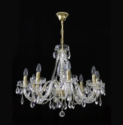 Casa Padrino Lámpara de araña de cristal barroco de lujo Oro Ø 65 x H. 60 cm - Suntuosa Lámpara de araña de latón con cristal de Bohemia - Muebles barrocos - Noble y suntuosa Casa Padrino Lámpara de araña de cristal barroco de lujo Oro Ø 65 x H. 60 cm - Suntuosa Lámpara de araña de latón con cristal de Bohemia - Muebles barrocos - Noble y suntuosa