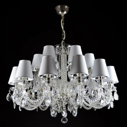 Casa Padrino Lámpara de araña de cristal barroco de lujo Plata Ø 88 x H. 65 cm - Suntuosa Lámpara de araña de latón con cristal de Bohemia - Muebles barrocos - Noble y suntuosa Casa Padrino Lámpara de araña de cristal barroco de lujo Plata Ø 88 x H. 65 cm - Suntuosa Lámpara de araña de latón con cristal de Bohemia - Muebles barrocos - Noble y suntuosa