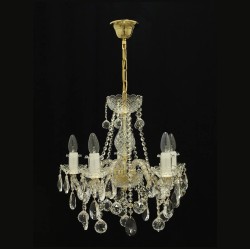 Casa Padrino Lámpara de araña de cristal barroco de lujo Oro Ø 50 x H. 50 cm - Suntuosa Lámpara de araña de latón con cristal de Bohemia - Muebles barrocos - Noble y suntuosa Casa Padrino Lámpara de araña de cristal barroco de lujo Oro Ø 50 x H. 50 cm - Suntuosa Lámpara de araña de latón con cristal de Bohemia - Muebles barrocos - Noble y suntuosa