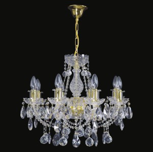 Casa Padrino Luxury Baroque Crystal Chandelier Gold Ø 56 x H. 50 cm - Magnificent Brass Chandelier with Bohemian Crystal Glass - Baroque Furniture - Noble & Magnificent Casa Padrino Luxury Baroque Crystal Chandelier Gold Ø 56 x H. 50 cm - Magnificent Brass Chandelier with Bohemian Crystal Glass - Baroque Furniture - Noble & Magnificent