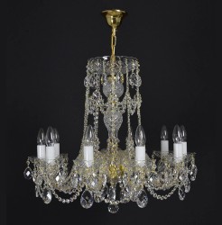 Casa Padrino Lámpara de araña de cristal barroco de lujo Oro Ø 65 x H. 52 cm - Suntuosa Lámpara de araña de latón con cristal de Bohemia - Muebles barrocos - Noble y suntuosa Casa Padrino Lámpara de araña de cristal barroco de lujo Oro Ø 65 x H. 52 cm - Suntuosa Lámpara de araña de latón con cristal de Bohemia - Muebles barrocos - Noble y suntuosa