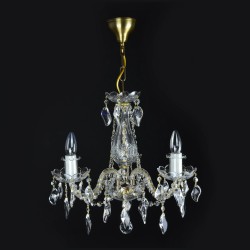 Casa Padrino Luxury Baroque Crystal Chandelier Silver Ø 38 x H. 45 cm - Magnificent Brass Chandelier with Bohemian Crystal Glass - Baroque Furniture - Noble & Magnificent