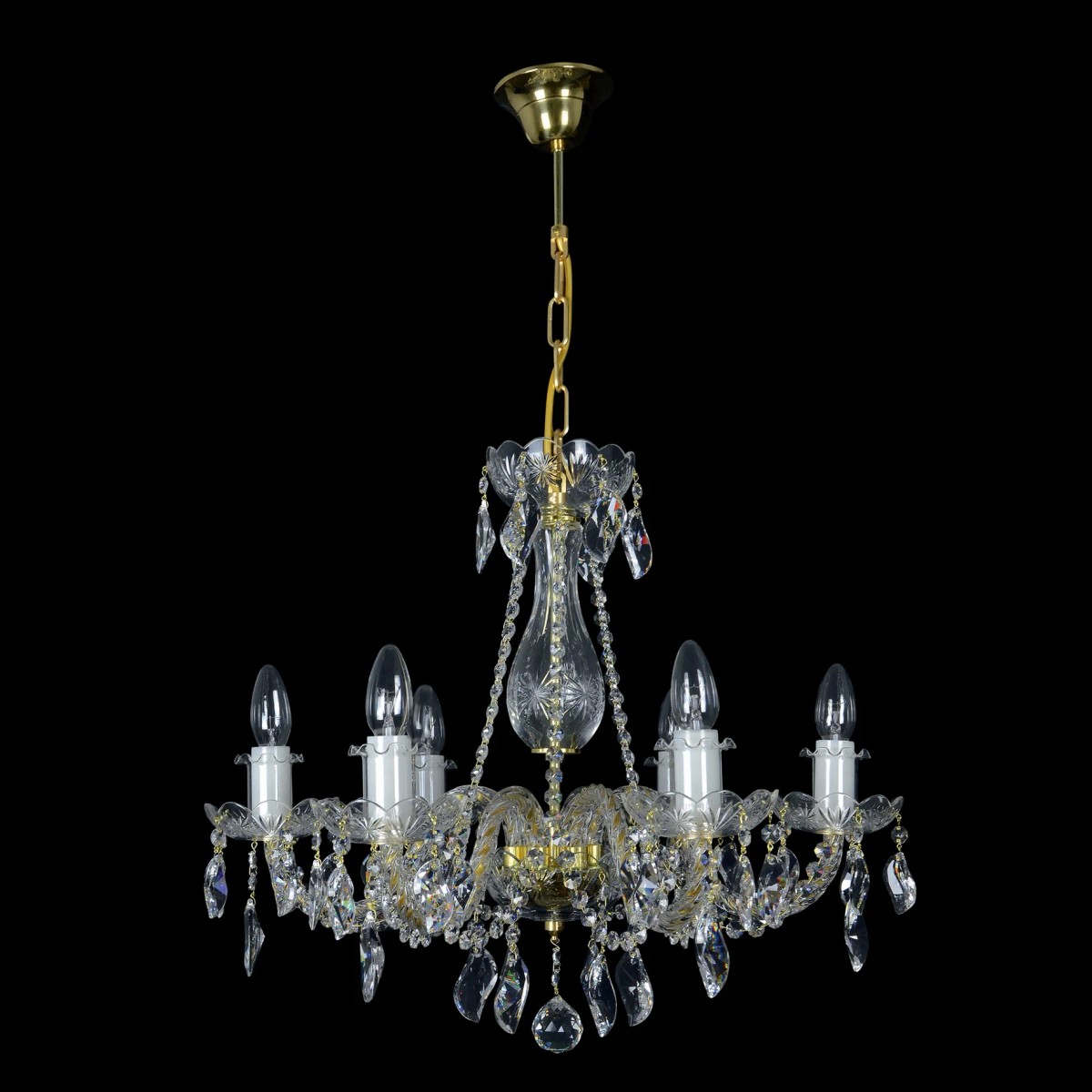 Casa Padrino Luxury Baroque Crystal Chandelier Gold Ø 58 x H. 50 cm - Magnificent Brass Chandelier with Bohemian Crystal Glass - Baroque Furniture - Noble & Magnificent Casa Padrino Luxury Baroque Crystal Chandelier Gold Ø 58 x H. 50 cm - Magnificent Brass Chandelier with Bohemian Crystal Glass - Baroque Furniture - Noble & Magnificent
