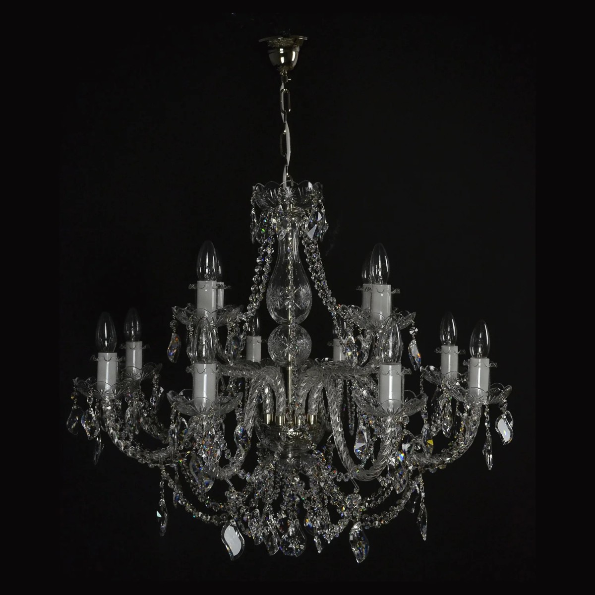 Casa Padrino Lámpara de araña de cristal barroco de lujo Oro Ø 78 x H. 60 cm - Suntuosa Lámpara de araña de latón con cristal de Bohemia - Muebles barrocos - Noble y suntuosa Casa Padrino Lámpara de araña de cristal barroco de lujo Oro Ø 78 x H. 60 cm - Suntuosa Lámpara de araña de latón con cristal de Bohemia - Muebles barrocos - Noble y suntuosa