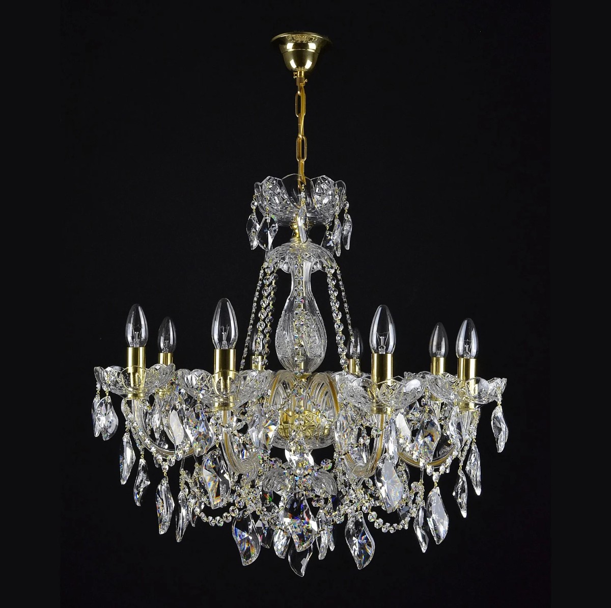 Casa Padrino Lámpara de araña de cristal barroco de lujo Oro Ø 70 x H. 65 cm - Suntuosa Lámpara de araña de latón con cristal de Bohemia - Muebles barrocos - Noble y suntuosa Casa Padrino Lámpara de araña de cristal barroco de lujo Oro Ø 70 x H. 65 cm - Suntuosa Lámpara de araña de latón con cristal de Bohemia - Muebles barrocos - Noble y suntuosa