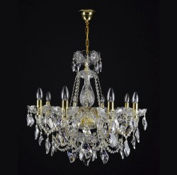 Casa Padrino Lámpara de araña de cristal barroco de lujo Oro Ø 70 x H. 65 cm - Suntuosa Lámpara de araña de latón con cristal de Bohemia - Muebles barrocos - Noble y suntuosa Casa Padrino Lámpara de araña de cristal barroco de lujo Oro Ø 70 x H. 65 cm - Suntuosa Lámpara de araña de latón con cristal de Bohemia - Muebles barrocos - Noble y suntuosa