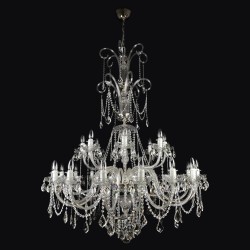 Casa Padrino Luxury Baroque Crystal Chandelier Gold Ø 110 x H. 110 cm - Magnificent Brass Chandelier with Bohemian Crystal Glass - Baroque Furniture - Noble & Magnificent