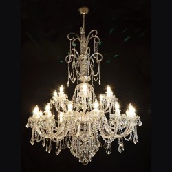 Casa Padrino Luxury Baroque Crystal Chandelier Gold Ø 110 x H. 110 cm - Magnificent Brass Chandelier with Bohemian Crystal Glass - Baroque Furniture - Noble & Magnificent