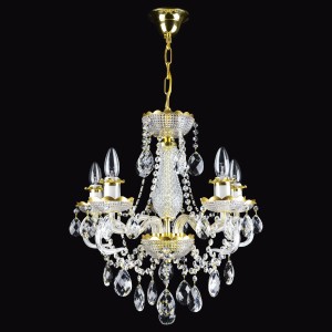 Casa Padrino Luxury Baroque Crystal Chandelier Gold Ø 50 x H. 54 cm - Magnificent Brass Chandelier with Bohemian Crystal Glass - Baroque Furniture - Noble & Magnificent Casa Padrino Luxury Baroque Crystal Chandelier Gold Ø 50 x H. 54 cm - Magnificent Brass Chandelier with Bohemian Crystal Glass - Baroque Furniture - Noble & Magnificent
