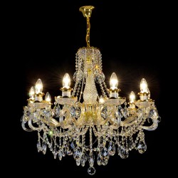 Casa Padrino Lámpara de araña de cristal barroco de lujo Oro Ø 75 x H. 69 cm - Suntuosa Lámpara de araña de latón con cristal de Bohemia - Muebles barrocos - Noble y suntuosa Casa Padrino Lámpara de araña de cristal barroco de lujo Oro Ø 75 x H. 69 cm - Suntuosa Lámpara de araña de latón con cristal de Bohemia - Muebles barrocos - Noble y suntuosa