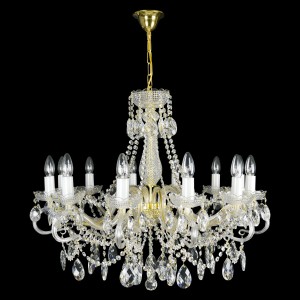 Casa Padrino Luxury Baroque Crystal Chandelier Gold Ø 66 x H. 75 cm - Magnificent Brass Chandelier with Bohemian Crystal Glass - Baroque Furniture - Noble & Magnificent Casa Padrino Luxury Baroque Crystal Chandelier Gold Ø 66 x H. 75 cm - Magnificent Brass Chandelier with Bohemian Crystal Glass - Baroque Furniture - Noble & Magnificent