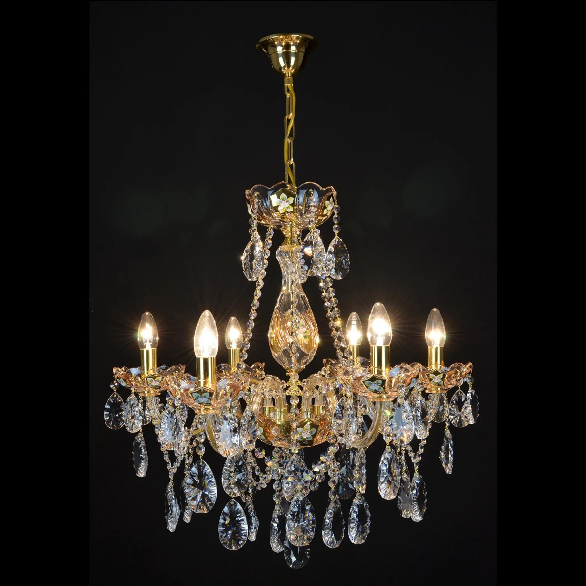 Casa Padrino Lámpara de araña de cristal barroco de lujo Oro Ø 62 x H. 56 cm - Suntuosa Lámpara de araña de latón con cristal de Bohemia - Muebles barrocos - Noble y suntuosa Casa Padrino Lámpara de araña de cristal barroco de lujo Oro Ø 62 x H. 56 cm - Suntuosa Lámpara de araña de latón con cristal de Bohemia - Muebles barrocos - Noble y suntuosa