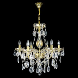 Casa Padrino Lámpara de araña de cristal barroco de lujo Oro Ø 62 x H. 56 cm - Suntuosa Lámpara de araña de latón con cristal de Bohemia - Muebles barrocos - Noble y suntuosa Casa Padrino Lámpara de araña de cristal barroco de lujo Oro Ø 62 x H. 56 cm - Suntuosa Lámpara de araña de latón con cristal de Bohemia - Muebles barrocos - Noble y suntuosa