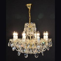 Casa Padrino Lámpara de araña de cristal barroco de lujo Oro Ø 60 x H. 44 cm - Suntuosa Lámpara de araña de latón con cristal de Bohemia - Muebles barrocos - Noble y suntuosa Casa Padrino Lámpara de araña de cristal barroco de lujo Oro Ø 60 x H. 44 cm - Suntuosa Lámpara de araña de latón con cristal de Bohemia - Muebles barrocos - Noble y suntuosa