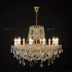 Casa Padrino Lámpara de araña de cristal barroco de lujo Oro Ø 72 x H. 48 cm - Suntuosa Lámpara de araña de latón con cristal de Bohemia - Muebles barrocos - Noble y suntuosa Casa Padrino Lámpara de araña de cristal barroco de lujo Oro Ø 72 x H. 48 cm - Suntuosa Lámpara de araña de latón con cristal de Bohemia - Muebles barrocos - Noble y suntuosa