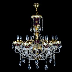 Casa Padrino Lámpara de araña de cristal barroco de lujo Oro Ø 66 x H. 70 cm - Suntuosa Lámpara de araña de latón con cristal de Bohemia - Muebles barrocos - Noble y suntuosa Casa Padrino Lámpara de araña de cristal barroco de lujo Oro Ø 66 x H. 70 cm - Suntuosa Lámpara de araña de latón con cristal de Bohemia - Muebles barrocos - Noble y suntuosa