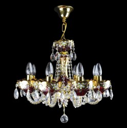 Casa Padrino Lámpara de araña de cristal barroco de lujo Oro Ø 50 x H. 44 cm - Suntuosa Lámpara de araña de latón con cristal de Bohemia - Muebles barrocos - Noble y suntuosa Casa Padrino Lámpara de araña de cristal barroco de lujo Oro Ø 50 x H. 44 cm - Suntuosa Lámpara de araña de latón con cristal de Bohemia - Muebles barrocos - Noble y suntuosa