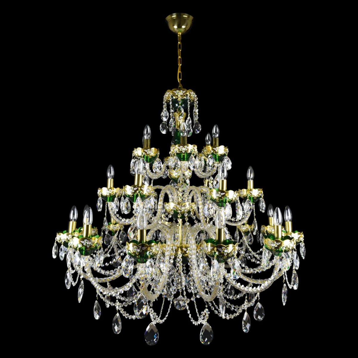 Casa Padrino Lámpara de araña de cristal barroco de lujo Oro Ø 100 x H. 97 cm - Suntuosa Lámpara de araña de latón con cristal de Bohemia - Muebles barrocos - Noble y suntuosa Casa Padrino Lámpara de araña de cristal barroco de lujo Oro Ø 100 x H. 97 cm - Suntuosa Lámpara de araña de latón con cristal de Bohemia - Muebles barrocos - Noble y suntuosa