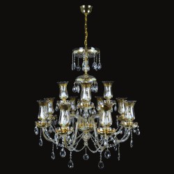 Casa Padrino Lámpara de araña de cristal barroco de lujo Oro Ø 92 x H. 100 cm - Suntuosa Lámpara de araña de latón con cristal de Bohemia - Muebles barrocos - Noble y suntuosa Casa Padrino Lámpara de araña de cristal barroco de lujo Oro Ø 92 x H. 100 cm - Suntuosa Lámpara de araña de latón con cristal de Bohemia - Muebles barrocos - Noble y suntuosa